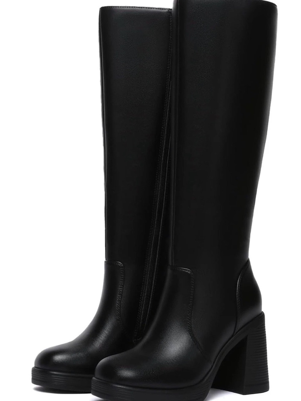 BOUWNO NEW Black Knee High Women’s Chunky Boots size 9 - Picture 11 of 15